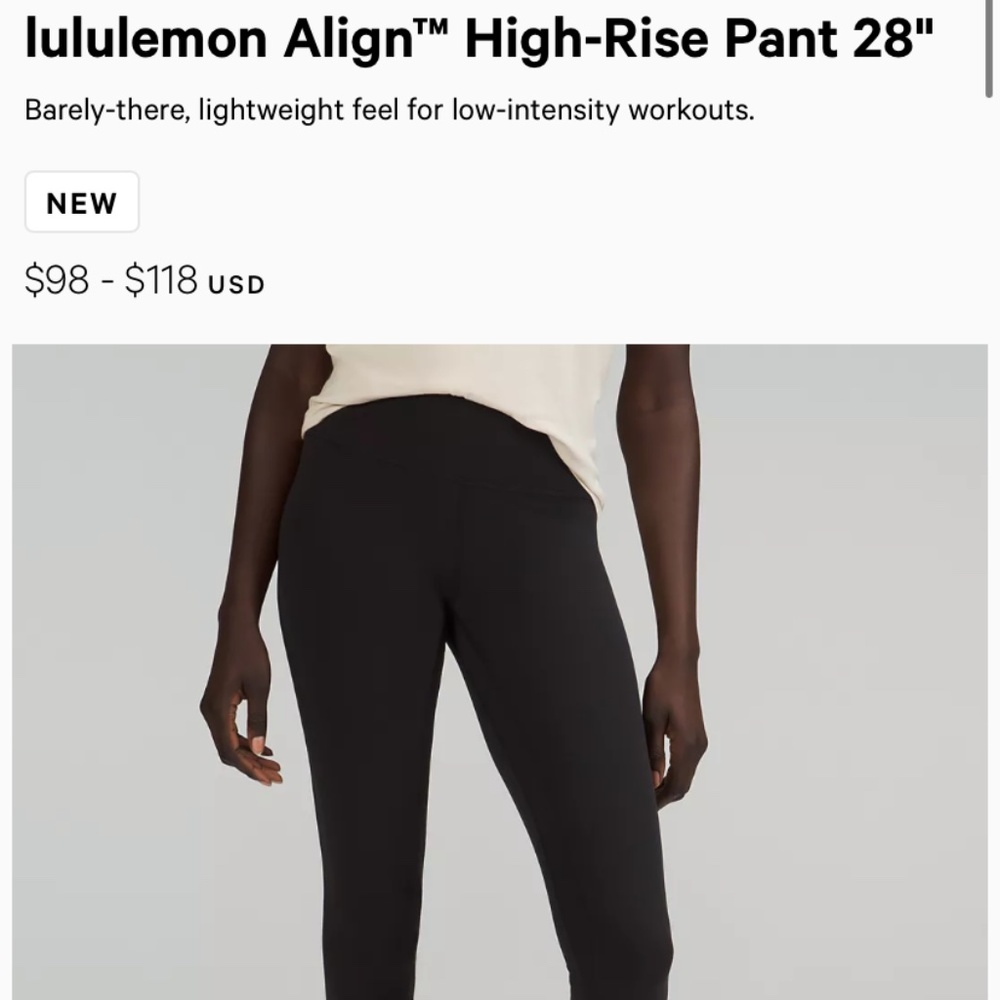 Lululemon Align leggings 28”